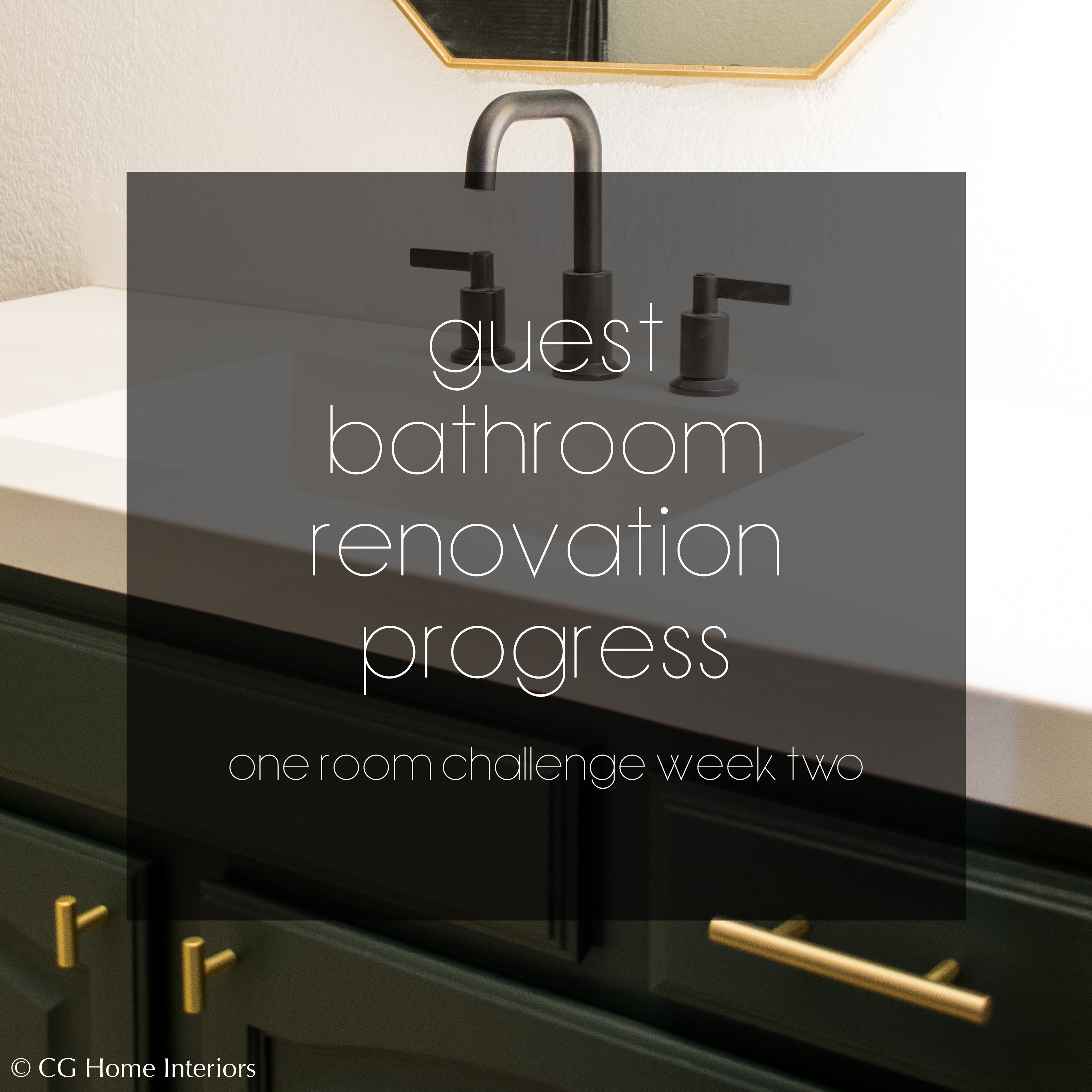 Guest Bathroom Renovation Progress - One Room Challenge Week 2