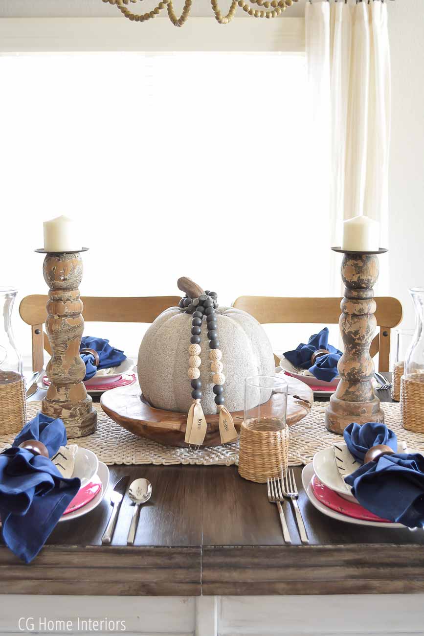 Boho Inspired Fall Tablescape with Mudcloth