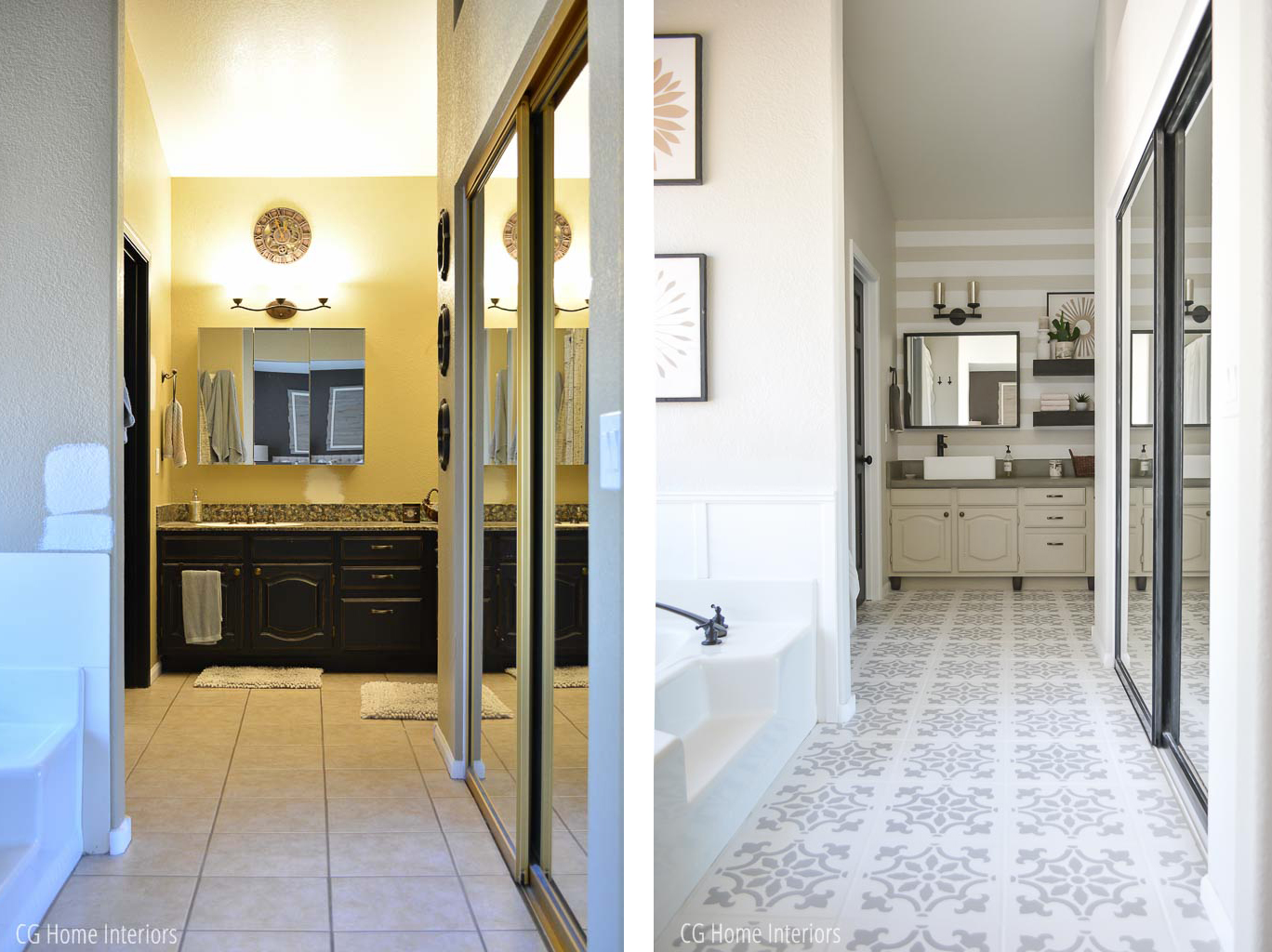 Builder Grade Bathroom Remodel Before and After