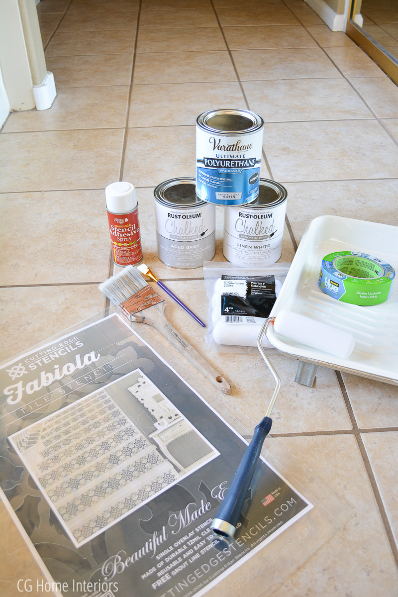 How to Paint Faux Cement Tile Supplies