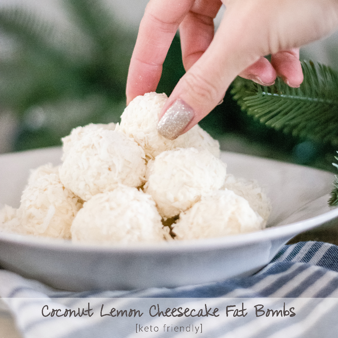 Sugar Free Low Carb Coconut Lemon Cheesecake Keto Fat Bombs