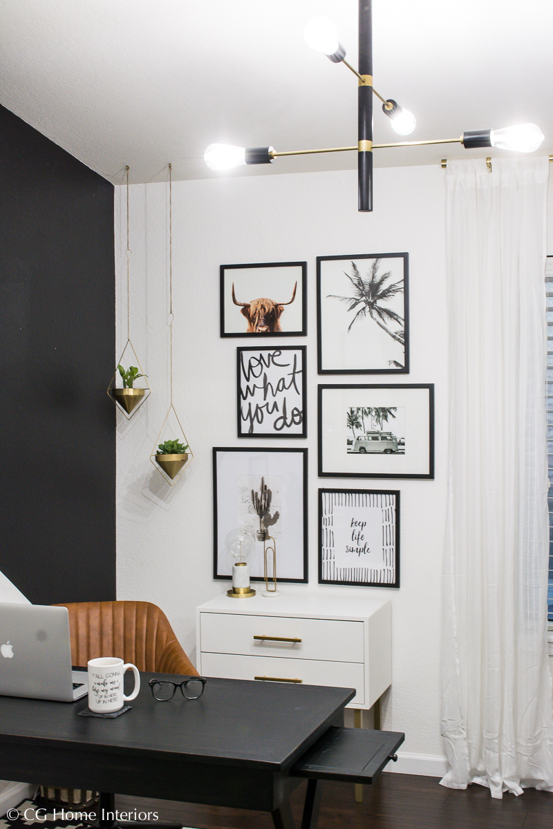 DIY Budget Friendly Modern Home Office Makeover, Hudson Valley Lighting, Mitzi