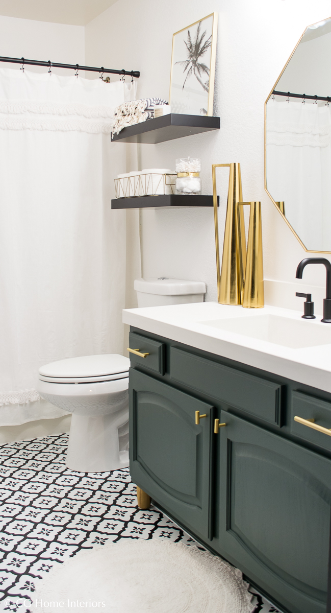 Modern Guest Bathroom Renovation on a Budget – One Room Challenge REVEAL